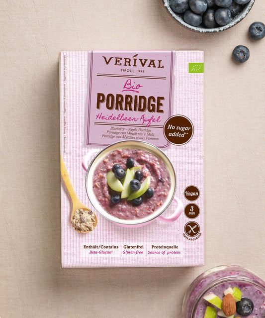 Bio Heidelbeer-Apfel Porridge