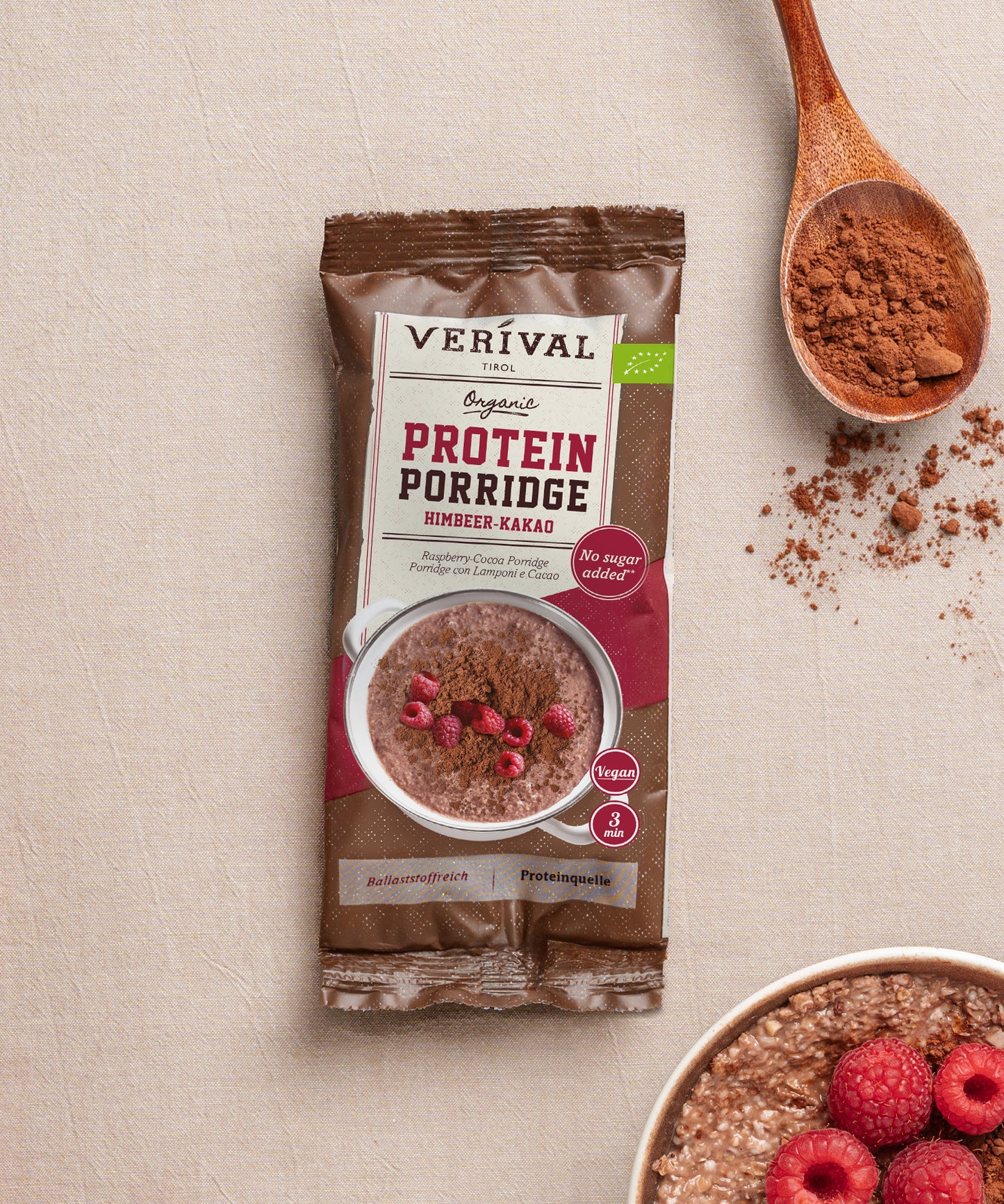 Bio Protein Porridge Himbeer-Kakao