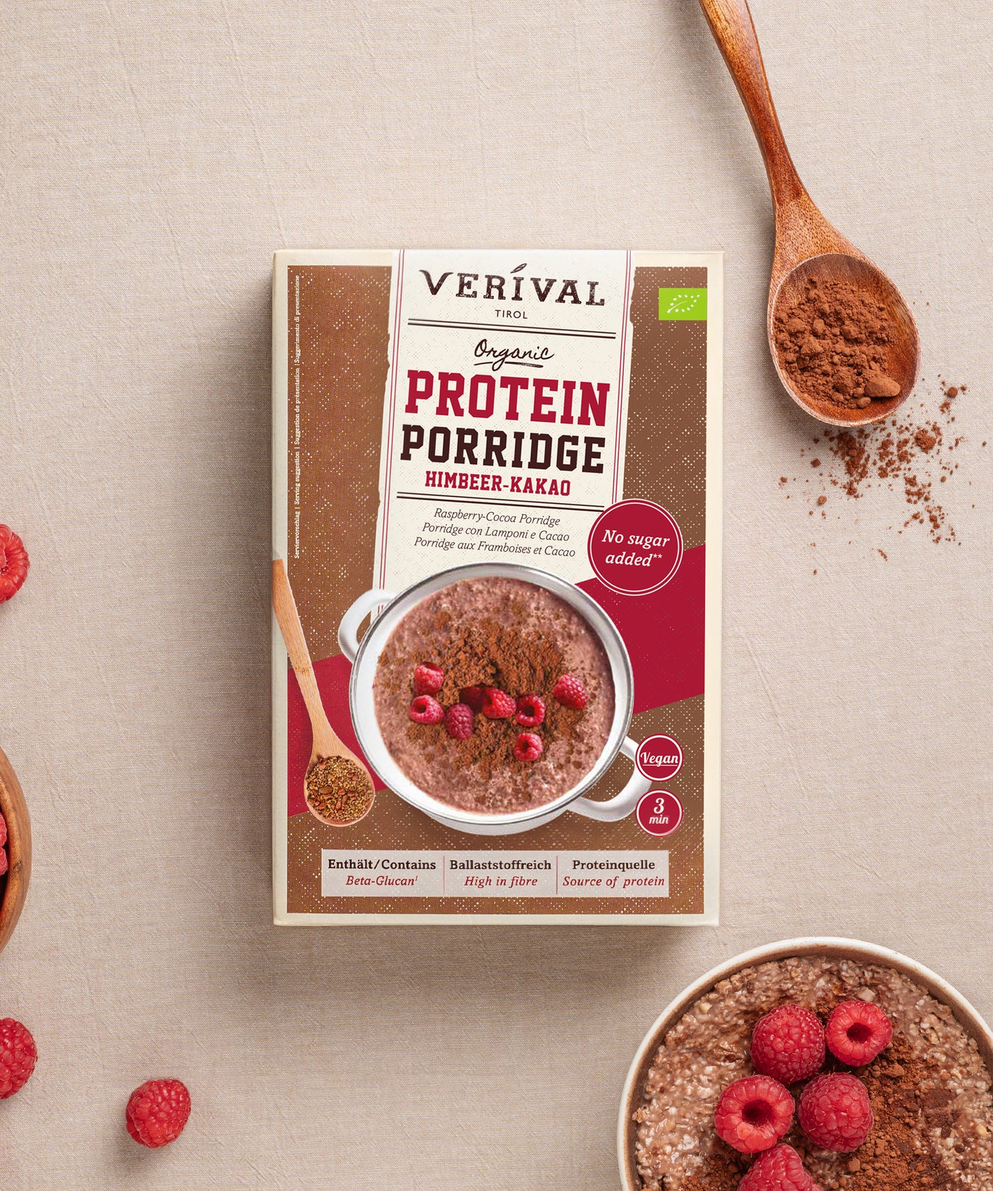 Protein Porridge con Lamponi e Cacao