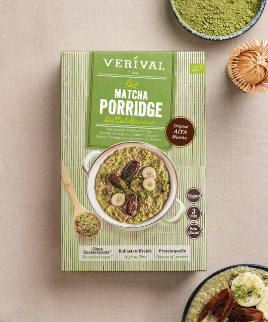 Bio Matcha Porridge Dattel-Banane